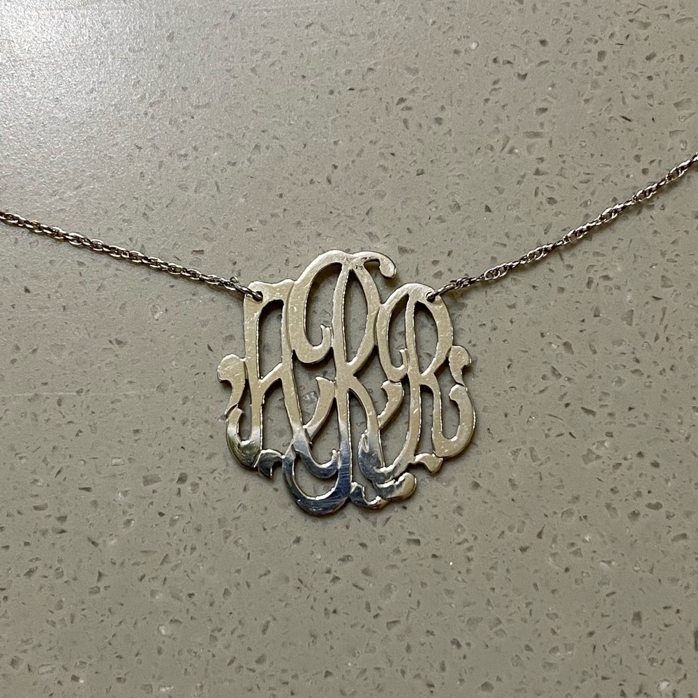 Sterling Silver A.R.R. Monogram Necklace